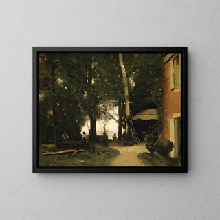 Les bords de la Seine à Conflans - Jean-Baptiste-Camille Corot — framed artwork on a wall