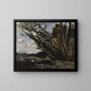 L'Explosion - Jean-Baptiste-Camille Corot — framed artwork on a wall