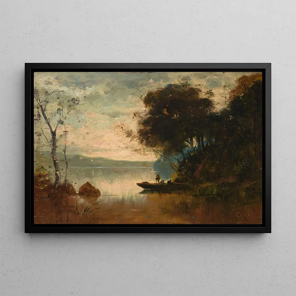 The Memory of Riva - Jean-Baptiste-Camille Corot — framed artwork on a wall