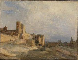 The Palace of the Popes in Avignon - Jean-Baptiste-Camille Corot — artwork view