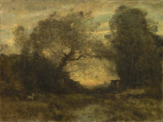 L'Étang at the entrance of the woods - Jean-Baptiste-Camille Corot — artwork view