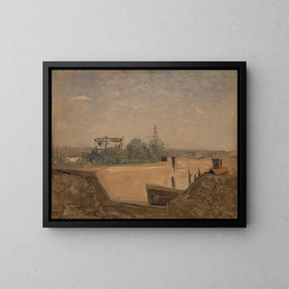Les remparts d'Arras - Jean-Baptiste-Camille Corot — framed artwork on a wall