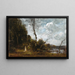 Three peasant women near a wood - Jean-Baptiste-Camille Corot — framed artwork on a wall