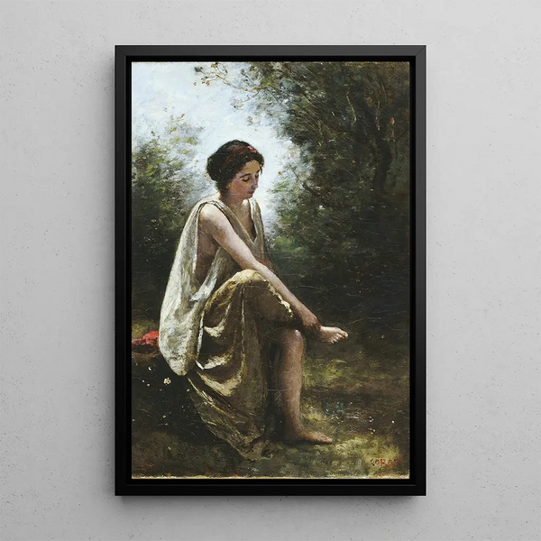 Eurydice blessée - Jean-Baptiste-Camille Corot — framed artwork on a wall