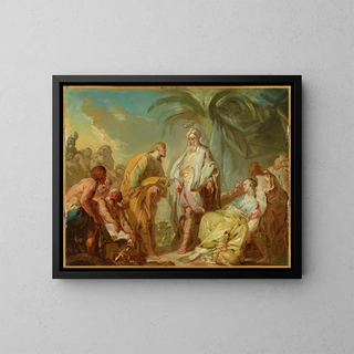 Laban et Rachel - Jean-Baptiste-Henri Deshays de Colleville — framed artwork on a wall
