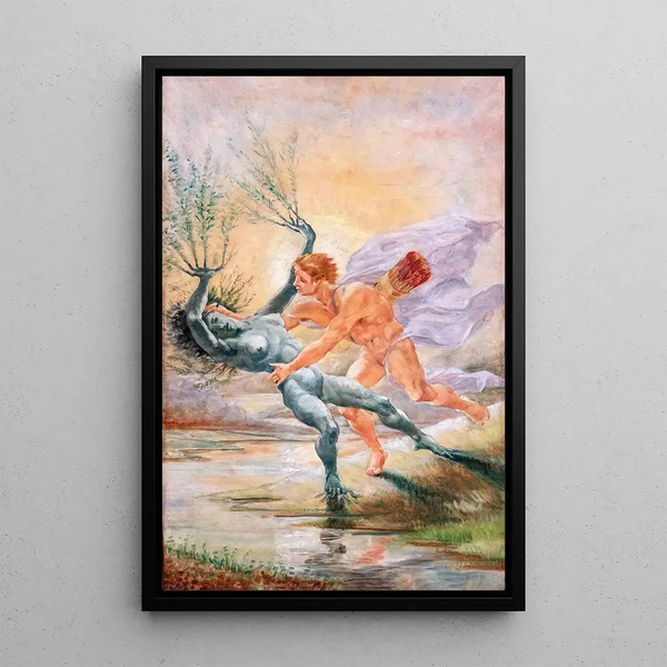 Apollo and Daphne - Jean-Baptiste Cariven — framed artwork on a wall