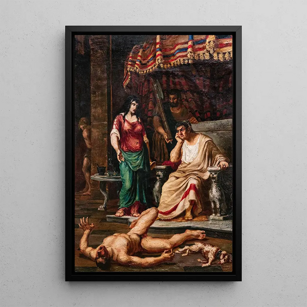 Nero trying poisons - Jean-Baptiste Cariven — framed artwork on a wall