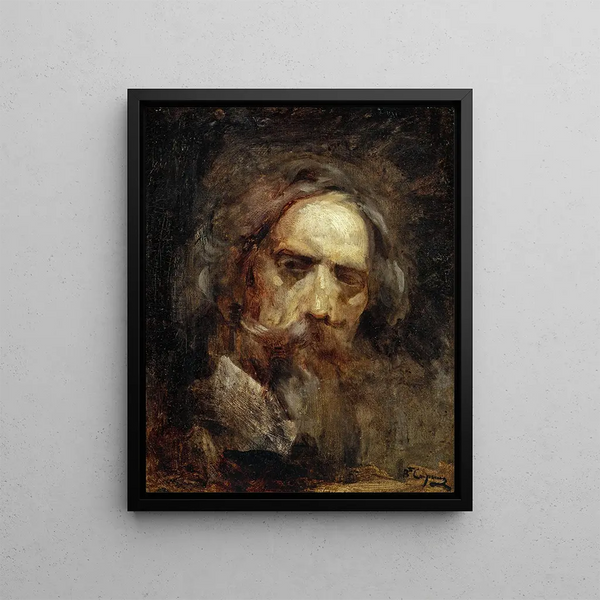 Self-portrait - Jean-Baptiste Carpeaux — framed artwork on a wall
