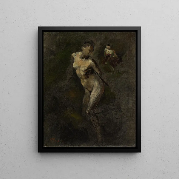 a Nude Woman Study - Jean-Baptiste Carpeaux — framed artwork on a wall