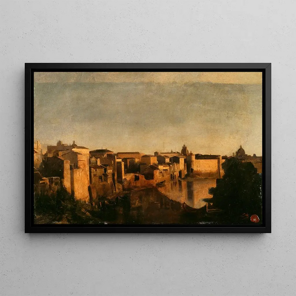 The Tiber in Rome - Jean-Baptiste Carpeaux — framed artwork on a wall