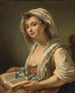 a girl holding a book - Jean-Baptiste Charpentier — artwork view
