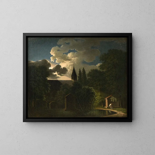 The tomb of Werther. Night effect - Jean-Baptiste Deperthes — framed artwork on a wall