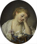 a girl with a dead canary - Jean-Baptiste Greuze — artwork view