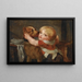 a young boy with a dog - Jean-Baptiste Greuze — framed artwork on a wall