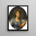 a young girl holding an orange - Jean-Baptiste Greuze — framed artwork on a wall