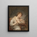 A young woman with a birdcage - Jean-Baptiste Greuze — framed artwork on a wall