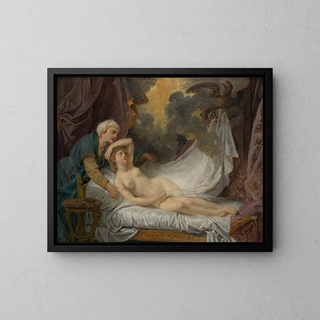 Aigina visited by Jupiter - Jean-Baptiste Greuze — framed artwork on a wall