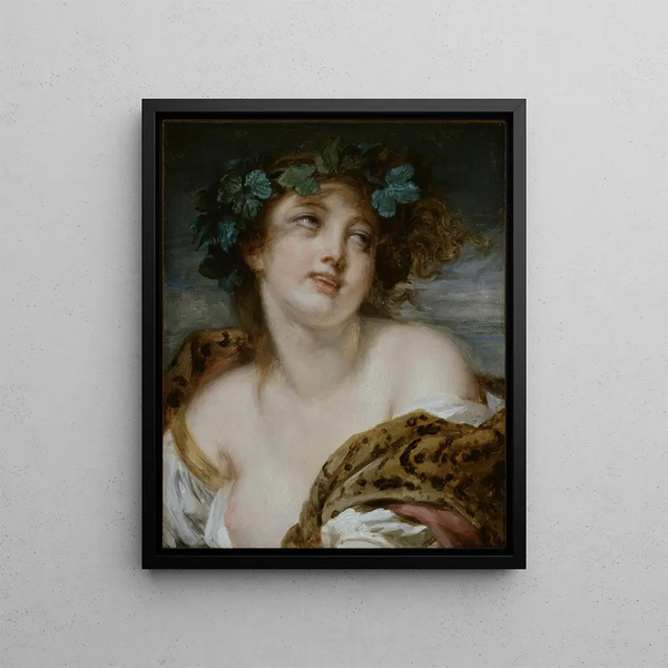 Bacchante - Jean-Baptiste Greuze — framed artwork on a wall