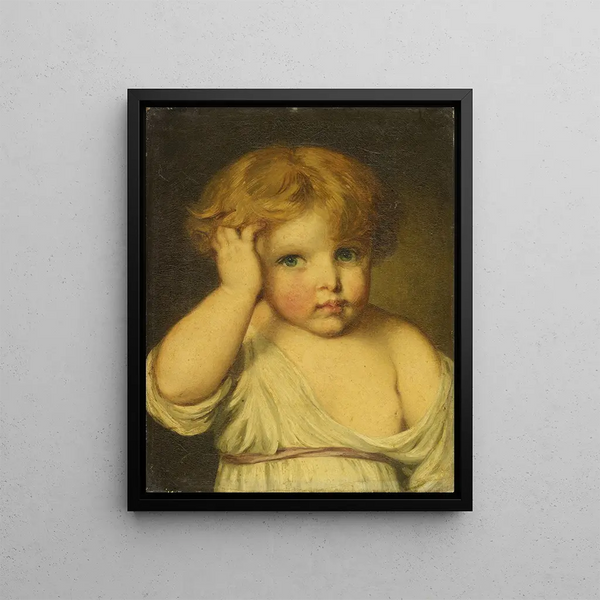Portrait of a Child - Jean-Baptiste Greuze — framed artwork on a wall