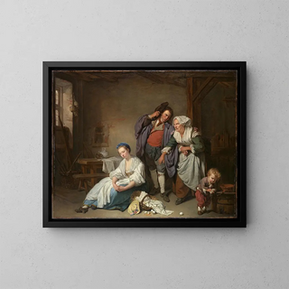 Oeufs cassés - Jean-Baptiste Greuze — framed artwork on a wall