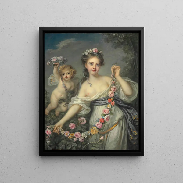 Flore et Zéphyr - Jean-Baptiste Greuze — framed artwork on a wall