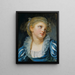 Girl in Blue Dress - Jean-Baptiste Greuze — framed artwork on a wall