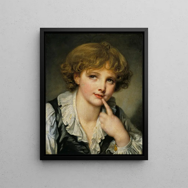 Head of a Boy - Jean-Baptiste Greuze — framed artwork on a wall