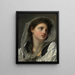 Head of a Young Woman - Jean-Baptiste Greuze — framed artwork on a wall