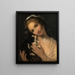 Young girl with cat - Jean-Baptiste Greuze — framed artwork on a wall