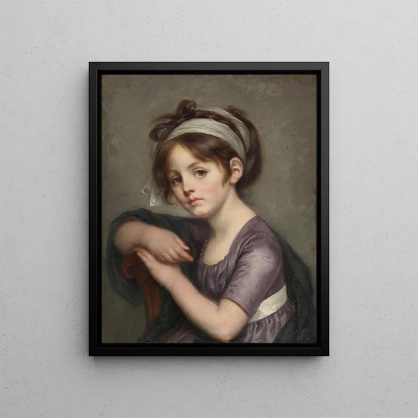 Portrait of a Young Girl - Jean-Baptiste Greuze — framed artwork on a wall