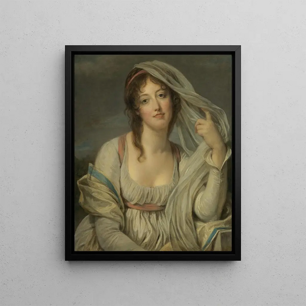 Portrait of Madame Van Westrenen de Tremaat - Jean-Baptiste Greuze — framed artwork on a wall