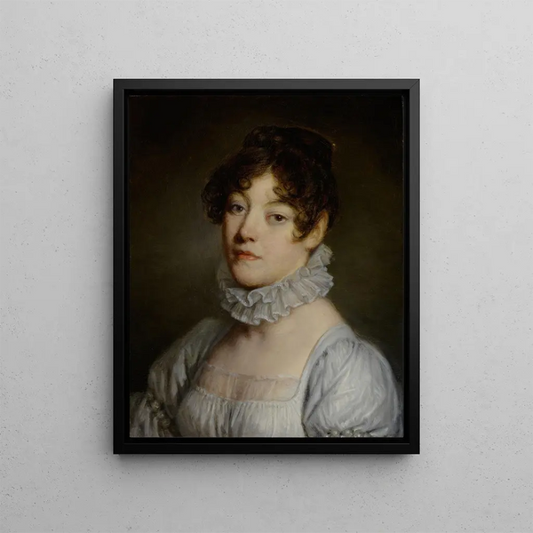 Portrait of a young woman - Jean-Baptiste Greuze — framed artwork on a wall