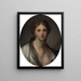 Portrait of a young woman in bust with a black scarf - Jean-Baptiste Greuze — framed artwork on a wall