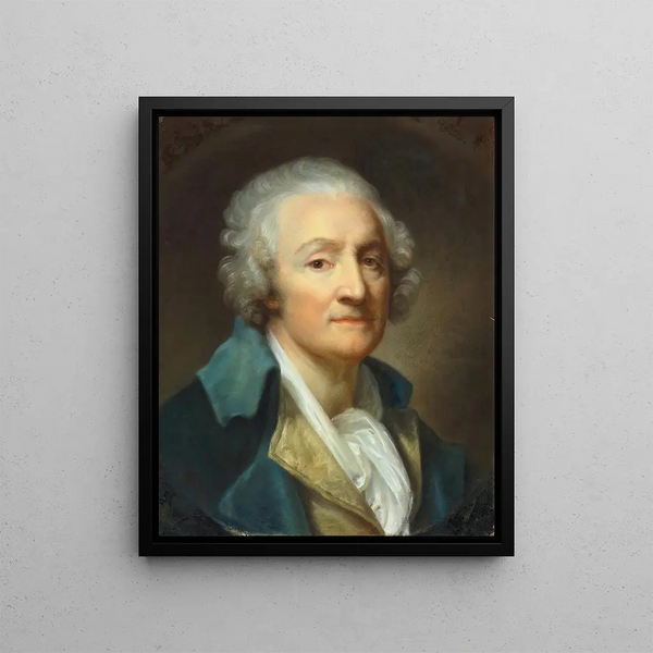 Self-portrait - Jean-Baptiste Greuze — framed artwork on a wall