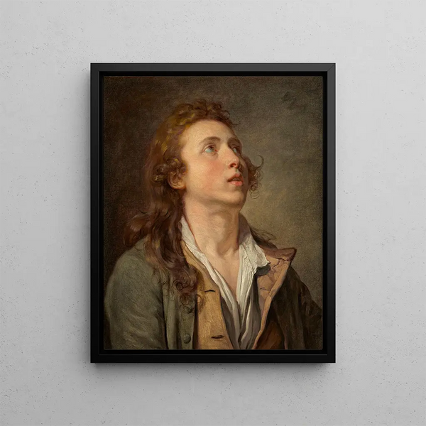 Study of a Young Man - Jean-Baptiste Greuze — framed artwork on a wall