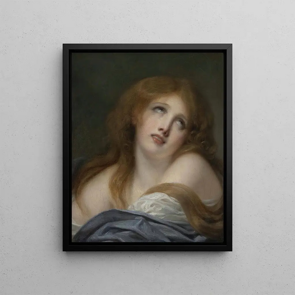 the bust of a young girl named Virginie - Jean-Baptiste Greuze — framed artwork on a wall