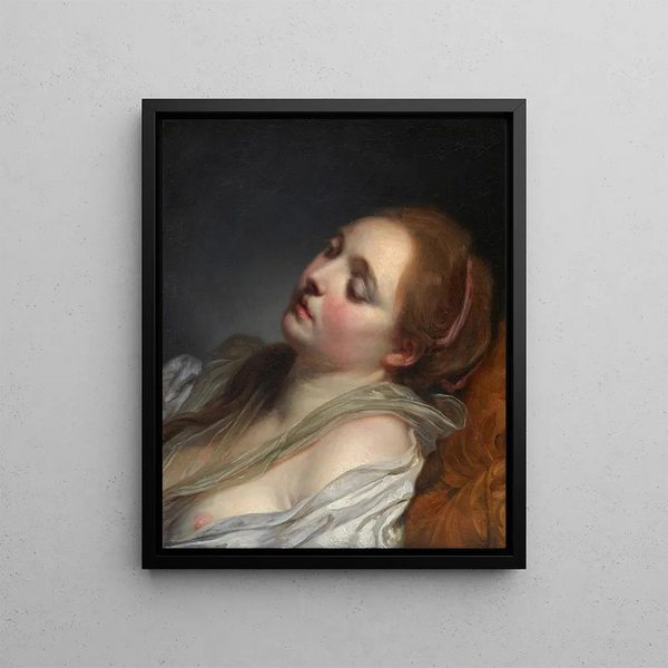 The Dreamer - Jean-Baptiste Greuze — framed artwork on a wall