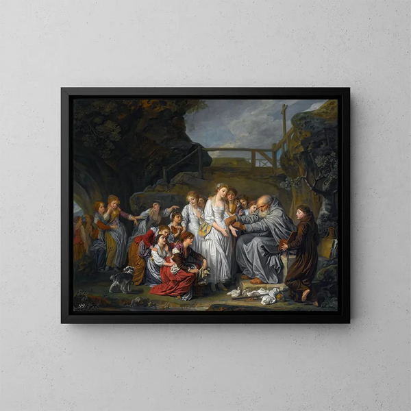 The Hermit - Jean-Baptiste Greuze — framed artwork on a wall