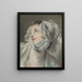 The Head of a Young Woman Wearing a Bonnet and Looking to the Left - Jean-Baptiste Greuze — framed artwork on a wall