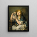 Woman with doves - Jean-Baptiste Greuze — framed artwork on a wall