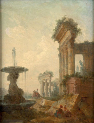 JeanBaptiste Hilaire - Personnages orientaux dans des ruines antiques.webp