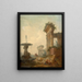 Oriental figures in ancient ruins - Jean-Baptiste Hilaire — framed artwork on a wall
