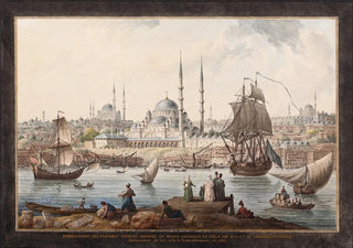 Yeni Camii and the port of Istanbul - Jean-Baptiste Hilaire — artwork view