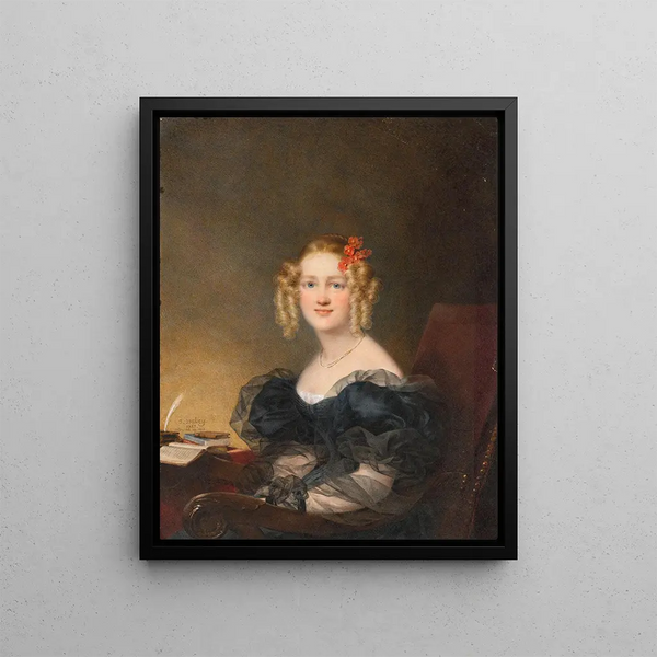 Portrait of a Woman - Jean-Baptiste Isabey — framed artwork on a wall