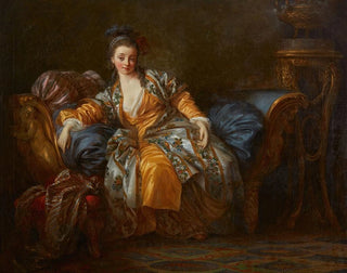 Portrait of a woman on a sofa - Jean-Baptiste Le Prince — artwork view