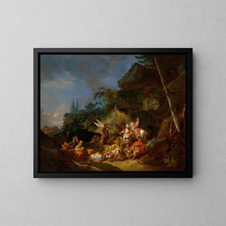 The Tartare Camp - Jean-Baptiste Le Prince — framed artwork on a wall