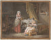 Interior domestic painting with a young woman and a nurse feeding a child - Jean-Baptiste Mallet — artwork view