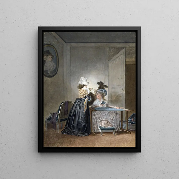 The Embroiderer - Jean-Baptiste Mallet — framed artwork on a wall