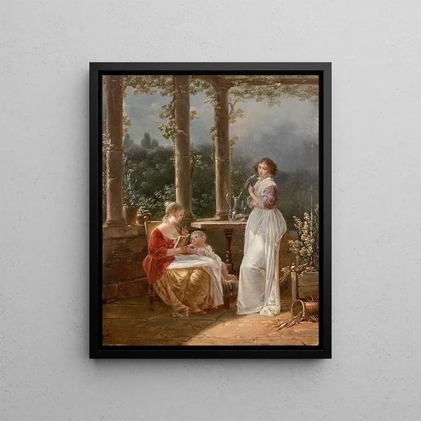 The Reading - Jean-Baptiste Mallet — framed artwork on a wall
