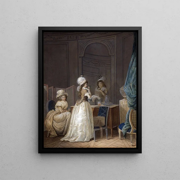 The Bouquet - Jean-Baptiste Mallet — framed artwork on a wall